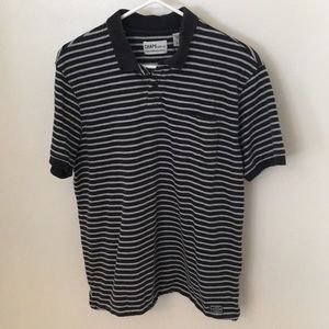 Chaps Black and White Striped Polo Shirt